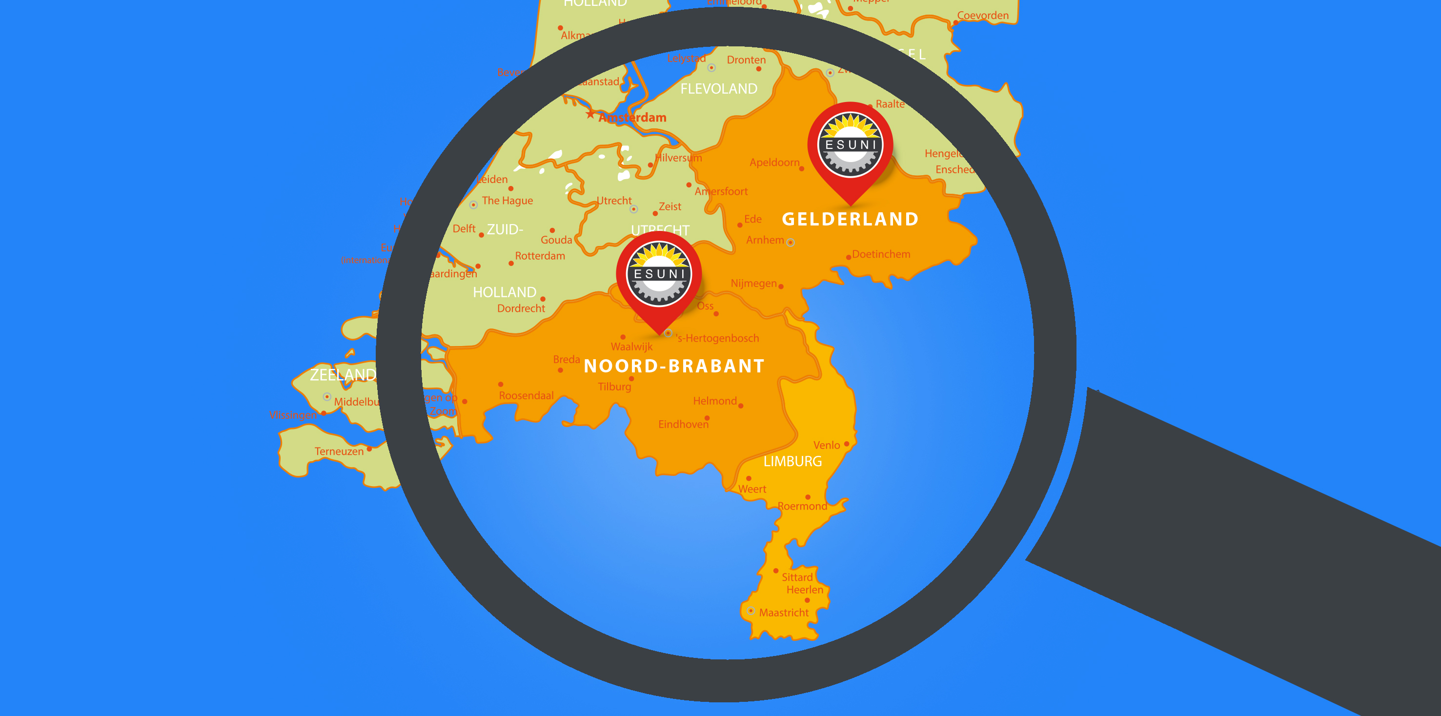 Afbeelding Esuni Provincies Noord Brabant, Gelderland en Limburg Zonnestroom, Zonne-energie en Zonnepanelen